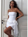 Luxe Rose-Draped Mini Dress