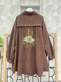 Melrose Oversized Evil Eye Gauze Cotton Shirt