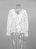 Love Print V-Neck Long-Sleeved Shirt For Effortless Style
