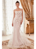 Fitted Mermaid Floral Bridal Gown