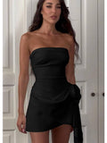 Luxe Rose-Draped Mini Dress