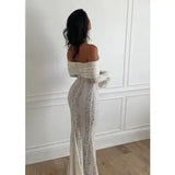 Seraphina – Lace Off-Shoulder Maxi Gown