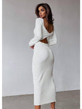 Elegance Twist Knit Midi Dress