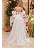 Strapless Ball Gown with Removable Sleeves