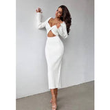 Elegance Twist Knit Midi Dress