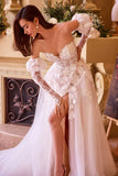 Strapless Ball Gown with Removable Sleeves