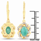 2.36 Carat Genuine Emerald and White Topaz .925 Sterling Silver Earrings 2.36 Carat Genuine Emerald and White Topaz .925 Sterling Silver Earrings 