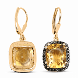 14K Yellow Gold Plated 8.90 Carat Genuine Citrine & Black Spinel .925 Sterling Silver Earrings 14K Yellow Gold Plated 8.90 Carat Genuine Citrine & Black Spinel .925 Sterling Silver Earrings 
