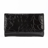 Leather Flower Print Wallet Medium/Large Leather Flower Print Wallet Medium/Large 