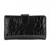 Leather Flower Print Wallet Medium/Large Leather Flower Print Wallet Medium/Large 