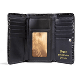 Leather Flower Print Wallet Medium/Large Leather Flower Print Wallet Medium/Large 