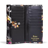 Leather Flower Print Wallet Medium/Large Leather Flower Print Wallet Medium/Large 
