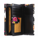 Leather Flower Print Wallet Medium/Large Leather Flower Print Wallet Medium/Large 