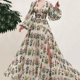 Mesh Embroidery Sexy Dress Women Cute Lantern Sleeve Dinner Dress