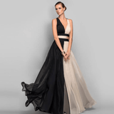 Sexy Backless Chiffon Patchwork Sleeveless Maxi Dress S / 1 1710-171000037745