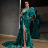 Stunning Green Satin Long Party Dress Stunning Green Satin Long Party Dress 