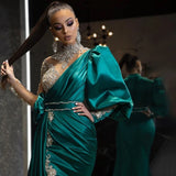 Stunning Green Satin Long Party Dress Stunning Green Satin Long Party Dress 