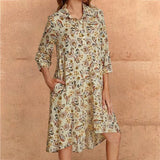 Floral Print Dress Lapel Button Casual Daily Dress Floral Print Dress Lapel Button Casual Daily Dress 