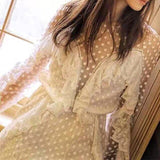 Long Sleeve High Waist Polka Dot Mini Dress Long Sleeve High Waist Polka Dot Mini Dress 