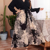 Plus Size Dresses | Tall Waist Black Floral Print Maxi Dress Plus Size Dresses | Tall Waist Black Floral Print Maxi Dress 