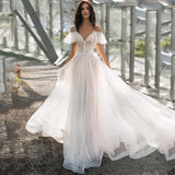 Sweetheart Off Shoulder A-Line Illusion Princess Bridal Gown Wedding Dress Sweetheart Off Shoulder A-Line Illusion Princess Bridal Gown Wedding Dress 