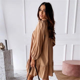 Casual Long Sleeve Shirt Mini Dress Casual Long Sleeve Shirt Mini Dress 